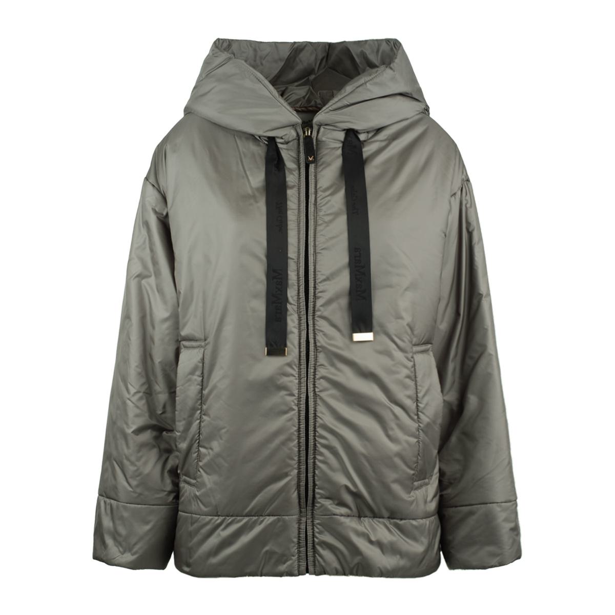 Max Mara – Eisgraue, wattierte, tropfwassergeschützte Canvasjacke mit Kapuze