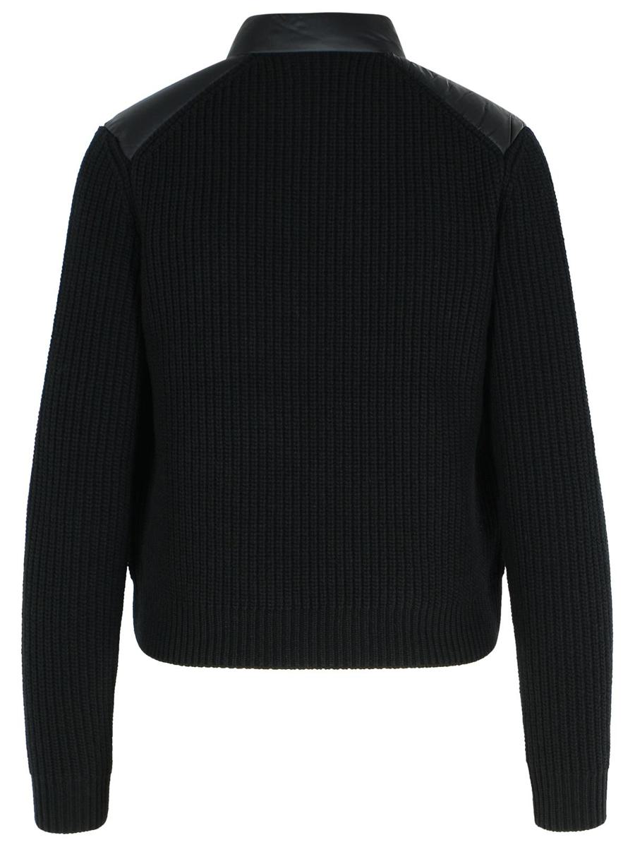 Moncler Schwarze Schurwollmischungsjacke