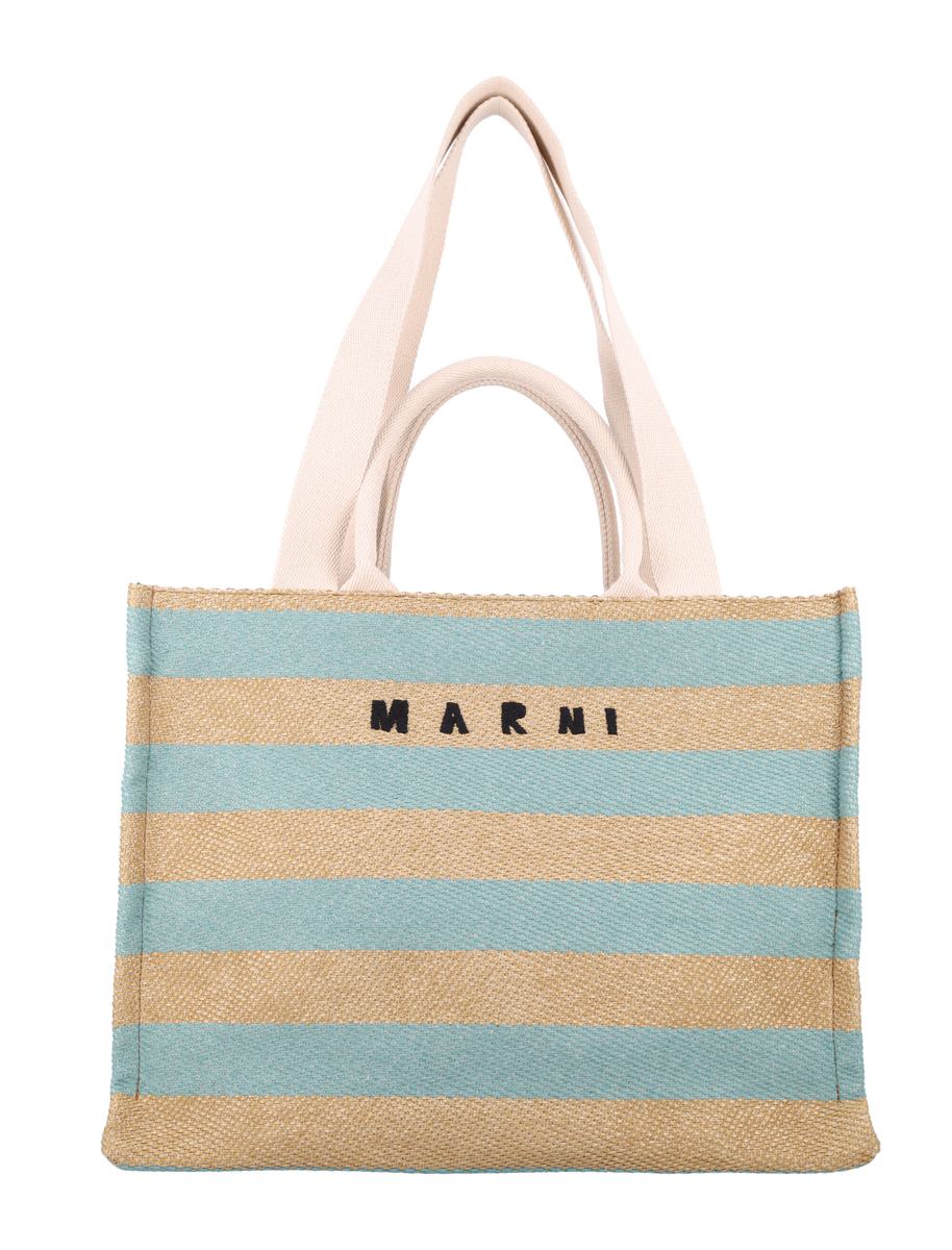 Marni – Mittelgroße Tragetasche mit Raffia-Effekt