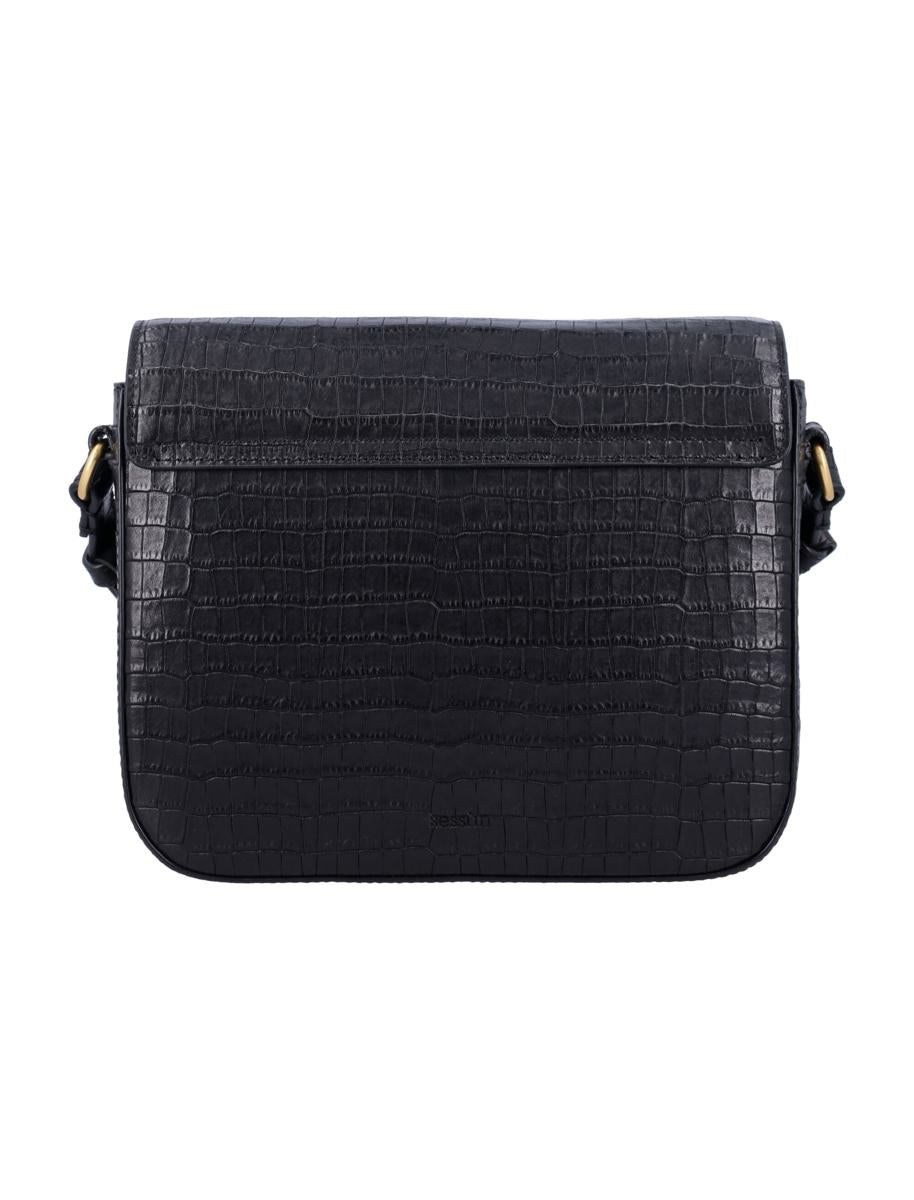 Sessun Sessùn Diviluz E Box-Tasche aus Leder mit Krokodilprägung