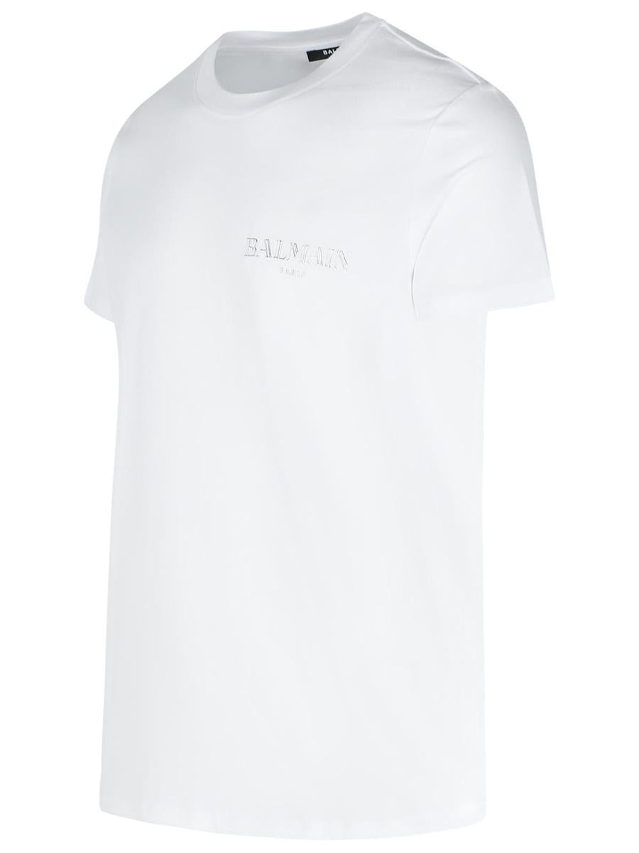 Weißes Baumwoll-T-Shirt von Balmain