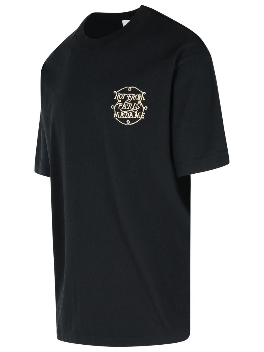 Schwarzes Baumwoll-T-Shirt „Drôle De Monsieur“.