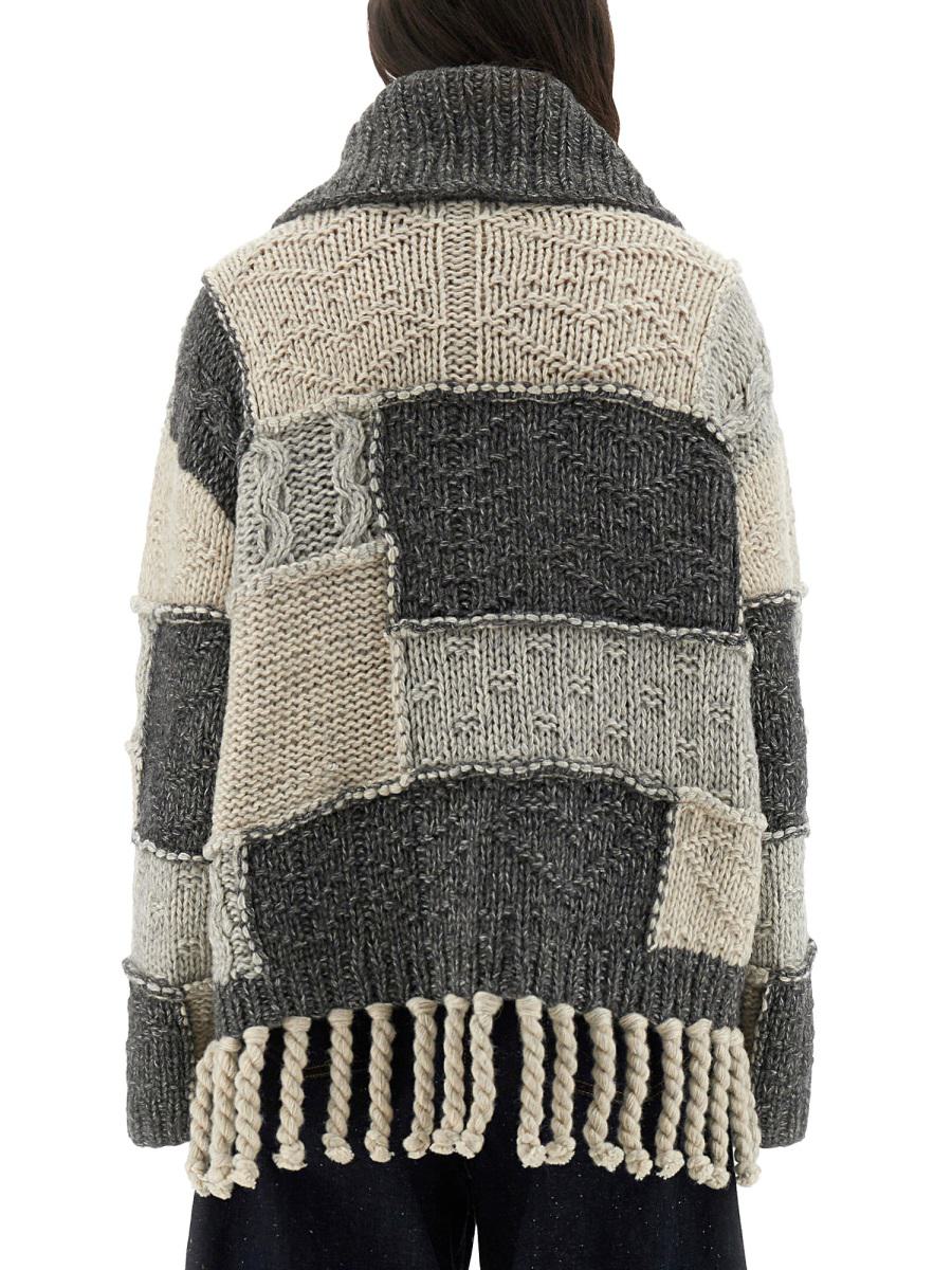 Ganni – Patchwork-Jersey mit Pony