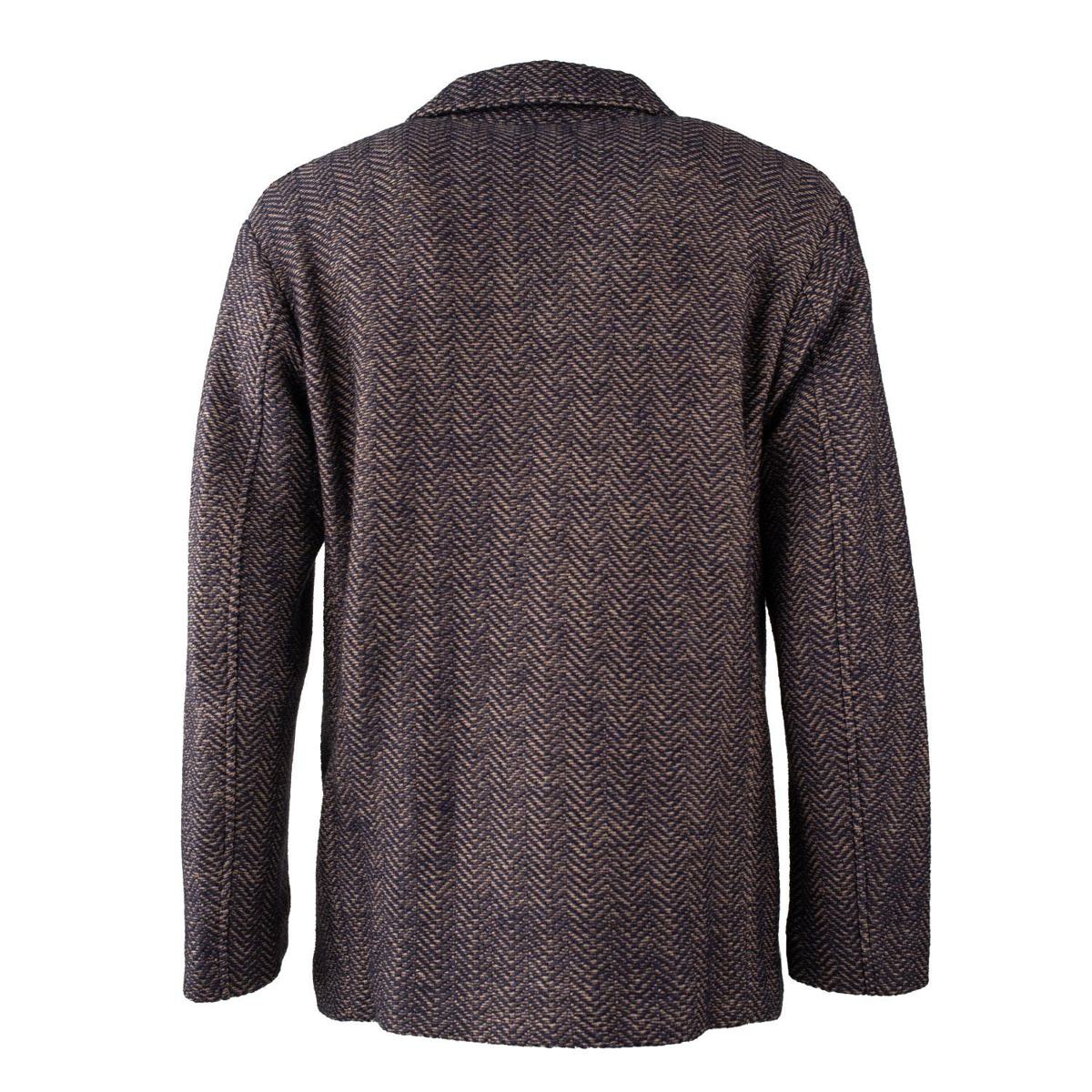 Etro Blaue und Kamelbraune Peacot-Jacke