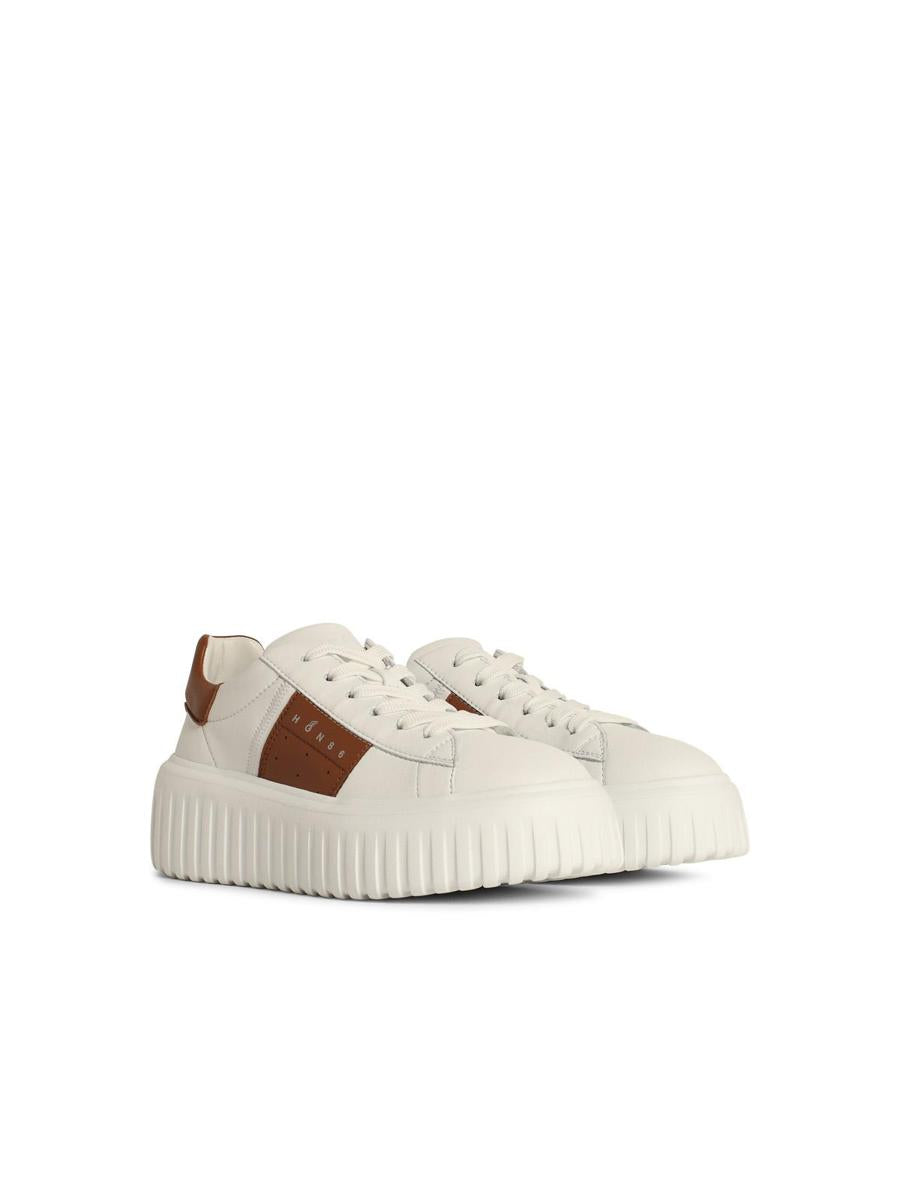 Hogan – Sneakers „H Stripes“ aus elfenbeinfarbenem Leder