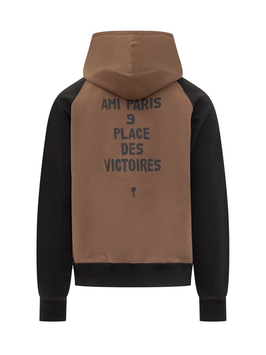 AMI Paris Ami Alexandre Mattiussi Herren Zweifarbiges Kapuzenpullover-Sweatshirt
