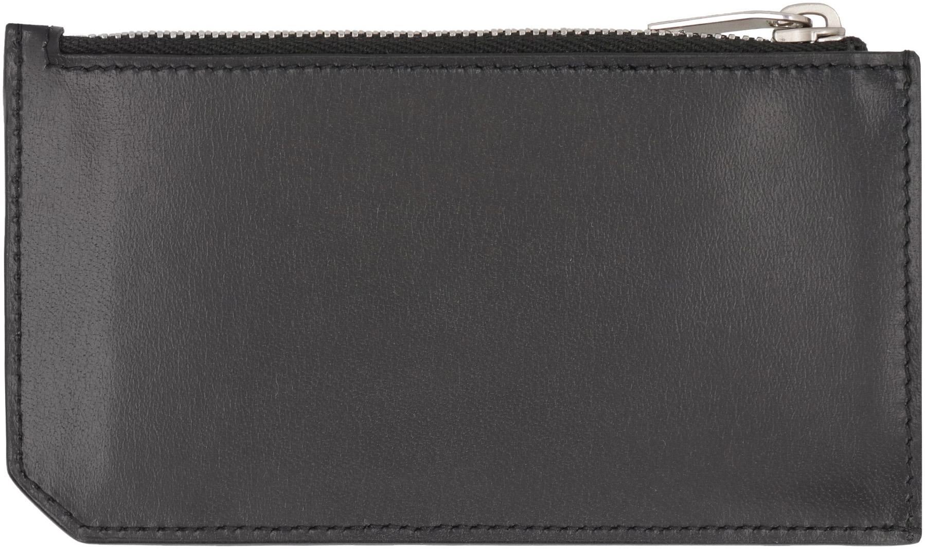 Saint Laurent Kartenetui aus glattem Leder