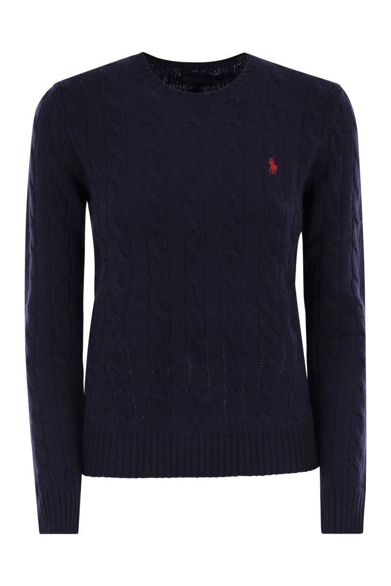Polo Ralph Lauren – Rundhalspullover aus geflochtener Wolle und Kaschmir