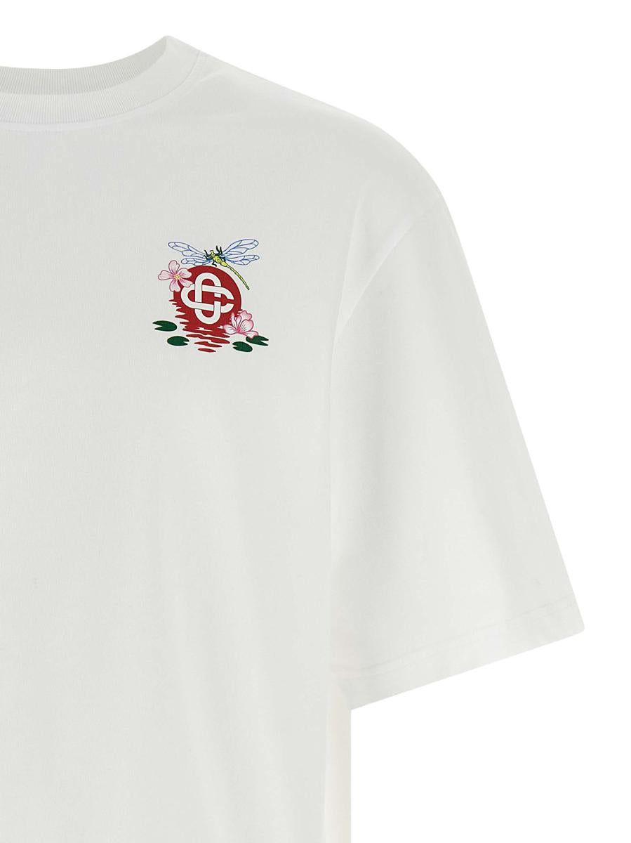 Casablanca T-Shirt mit Libellen-Blumenmuster