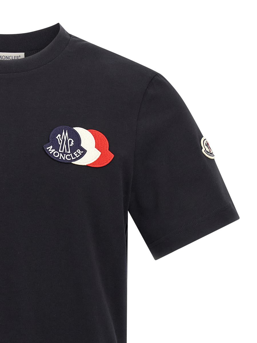 Moncler T-Shirt mit dreifarbigem Logo