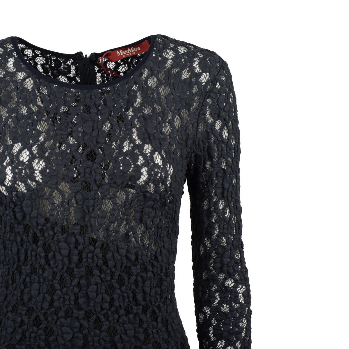 Max Mara Eng anliegendes Cloqué-Spitzenkleid