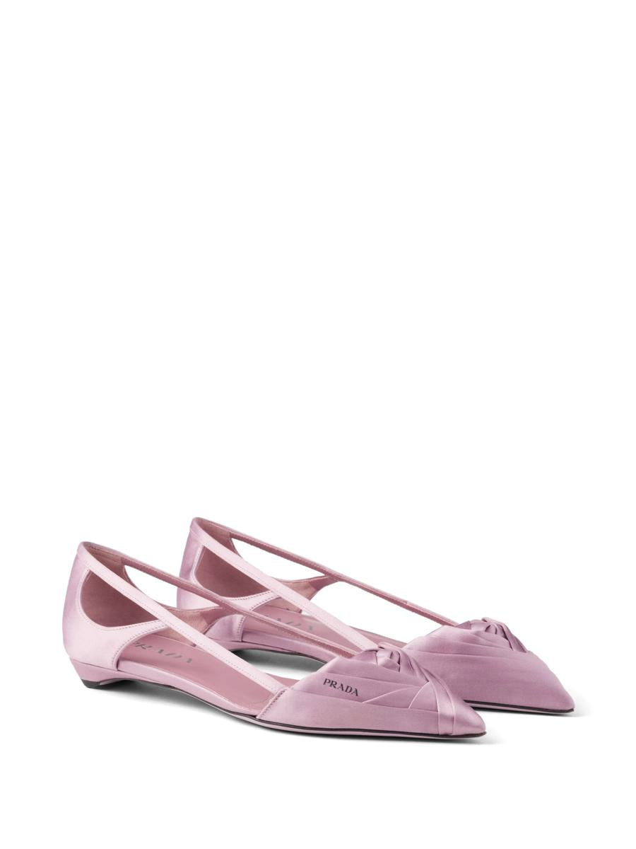 Prada Ballerinas mit Cut-Outs und Satin-Finish