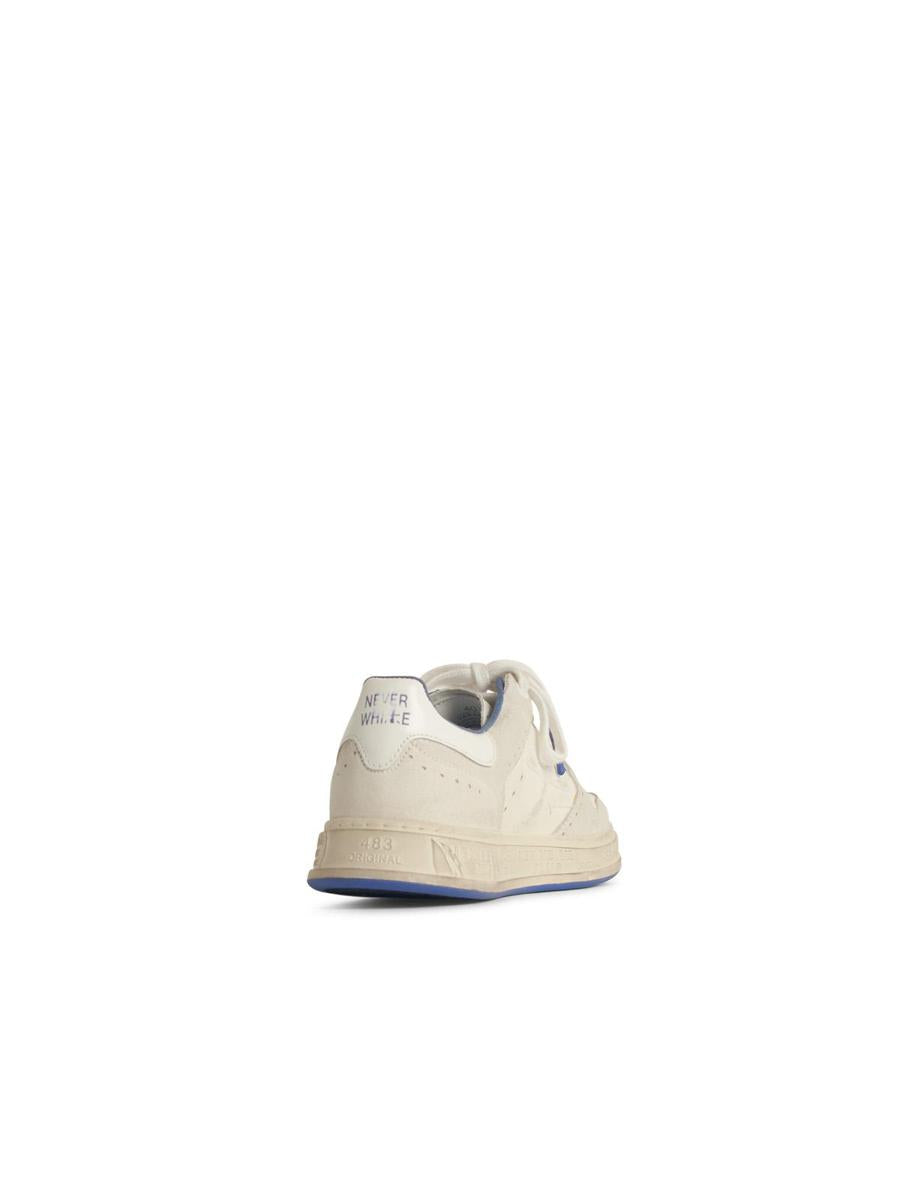 Premiata „Quinn Blu“ weiße Ledersneaker