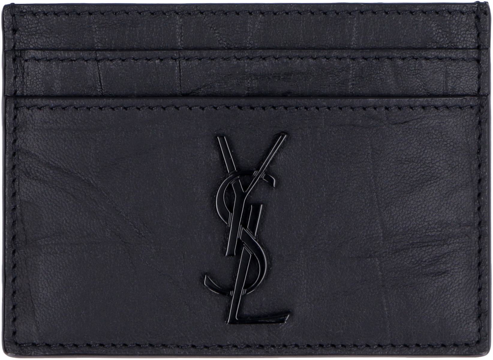 Saint Laurent Kartenetui aus Leder mit Cocco-Print