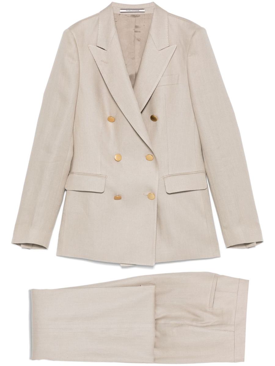 Tagliatore – Zweireihiger Leinenanzug in Taupe