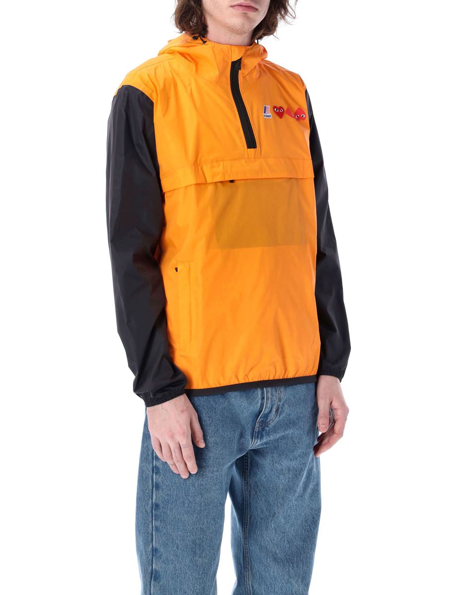 Comme Des Garçons Play – Zweifarbige, wasserdichte Kapuzenjacke