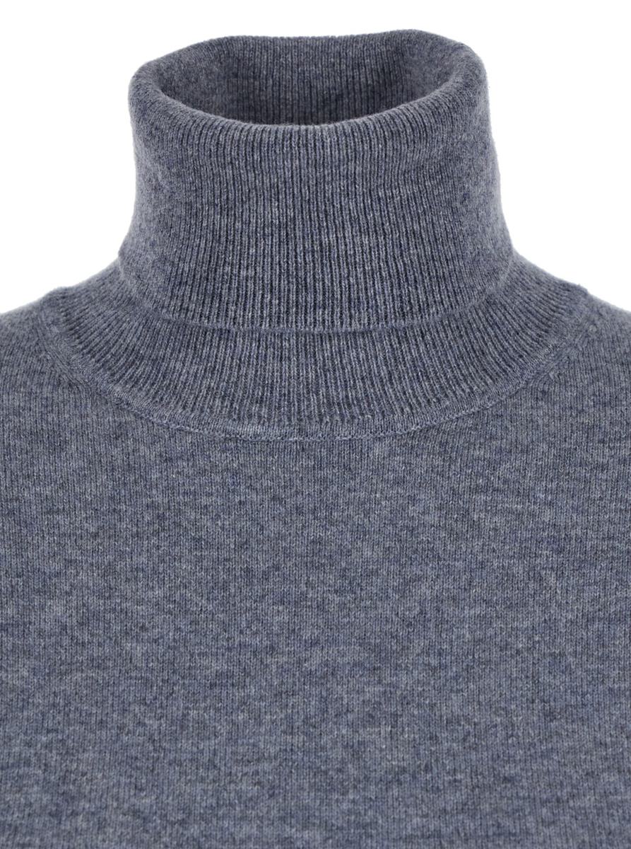 Grauer Rollkragenpullover aus Kaschmir für Damen