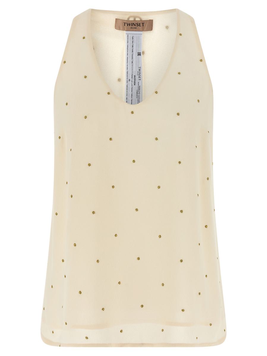 Twinset Tanktop mit Lurex-Stickerei