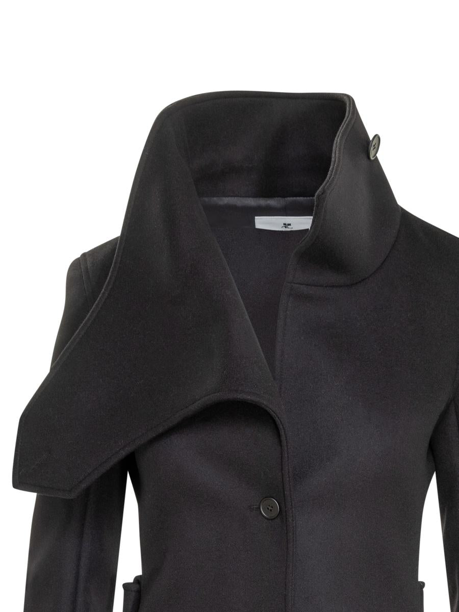 Courrèges Courrèges Wollmantel mit asymmetrischem Kragen