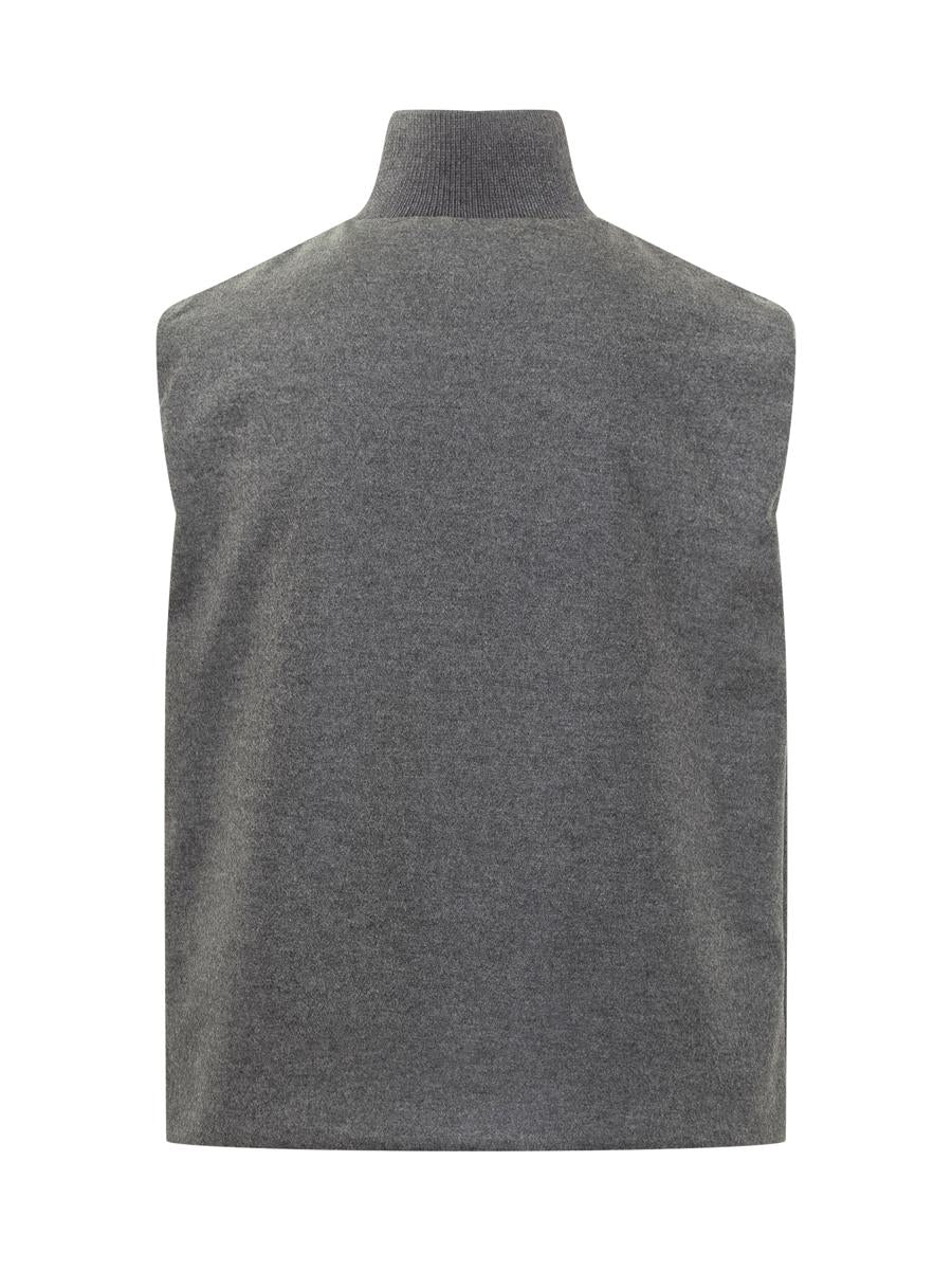Jil Sander Gil Graue Wollweste mit Reißverschluss Jil Sander