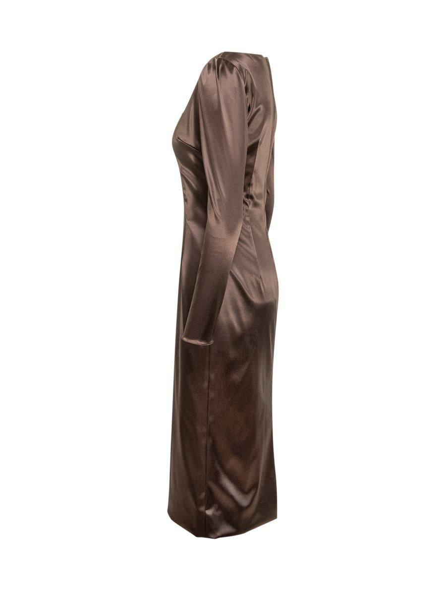 Dolce & Gabbana Dolce & Gabbana Satin-Langarmkleid