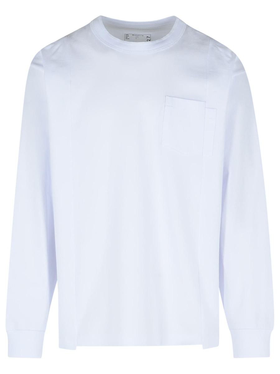 Weißes Baumwoll-T-Shirt von Sacai