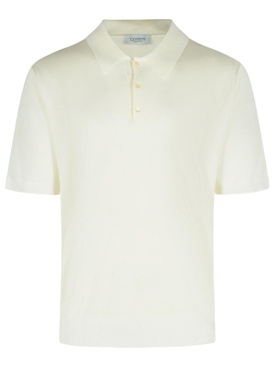 Laneus Poloshirt aus Lyocell in Creme