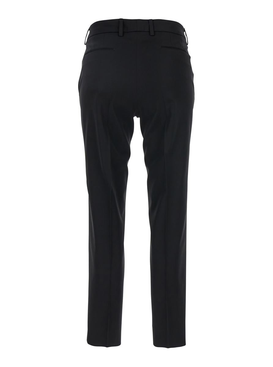 Schwarze Hose „New York“ mit Gürtelschlaufen aus Viskose-Stretch für Damen