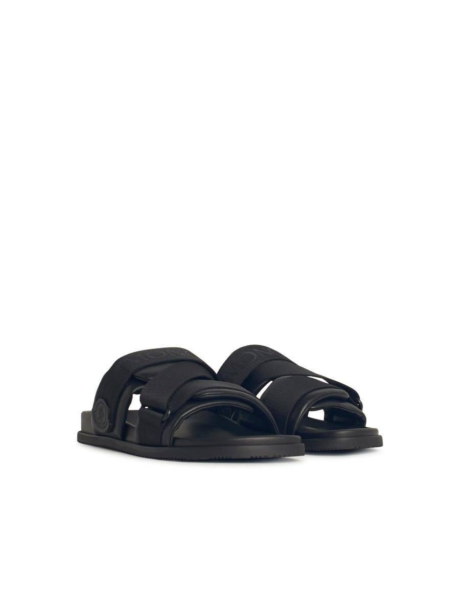 Moncler Schwarze Sandalen aus Ledermischung