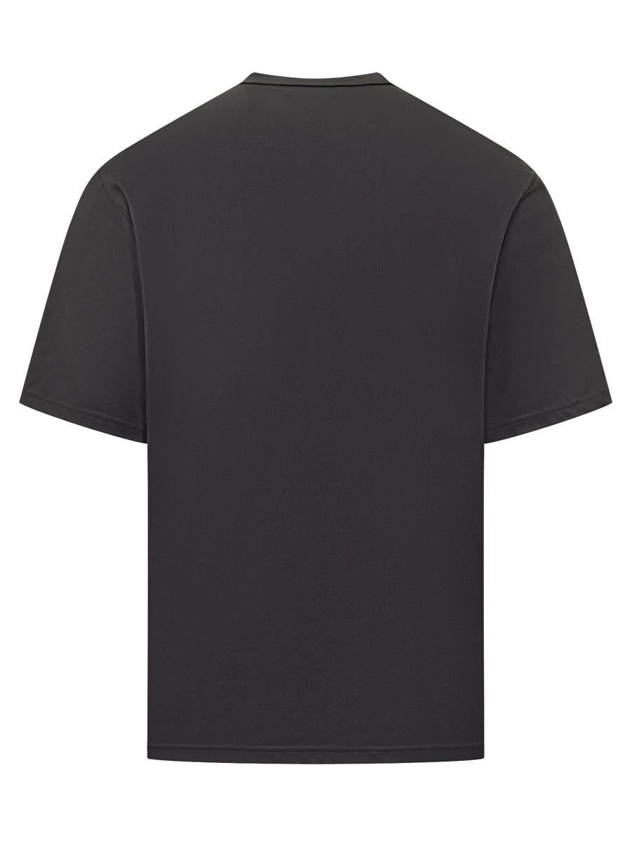 Jil Sander – Schwarzes T-Shirt mit weißem Logo Jil Sander