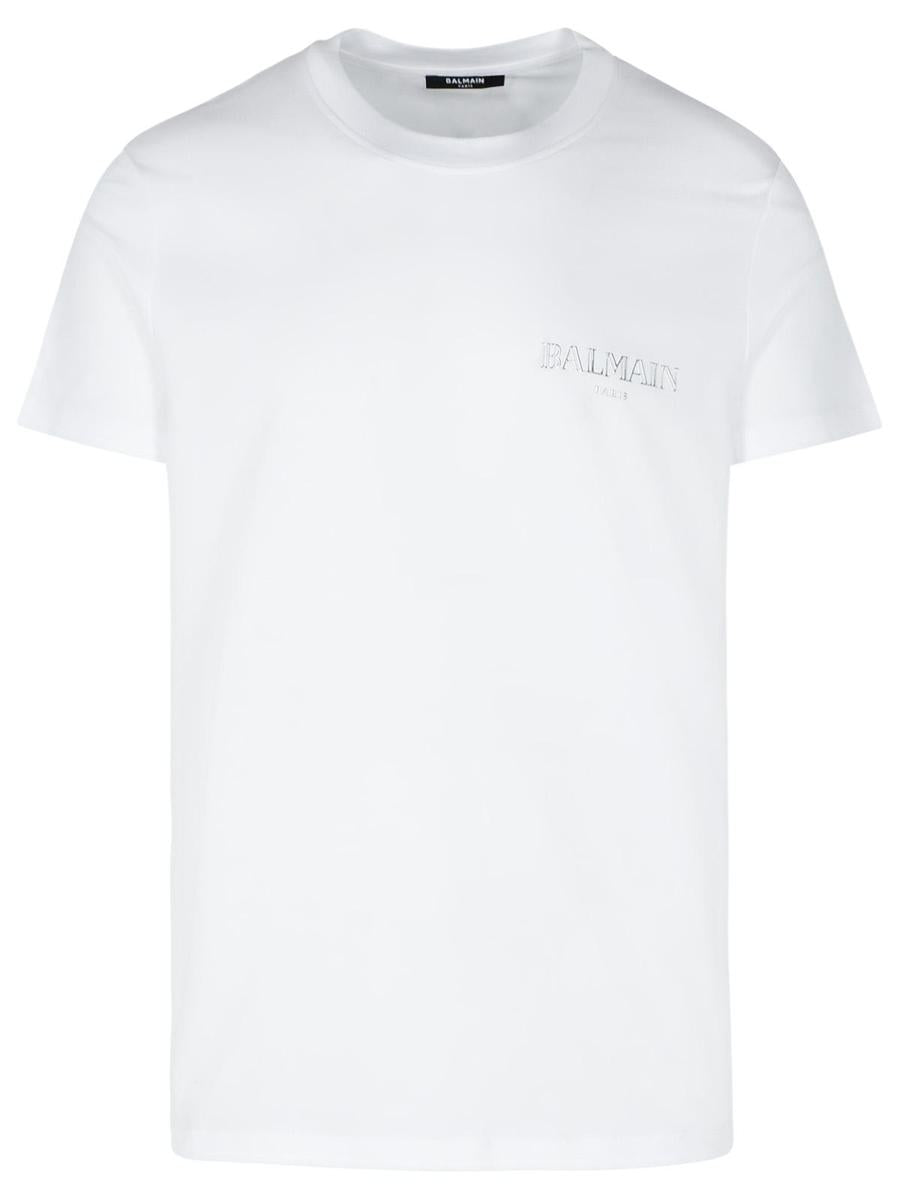 Weißes Baumwoll-T-Shirt von Balmain