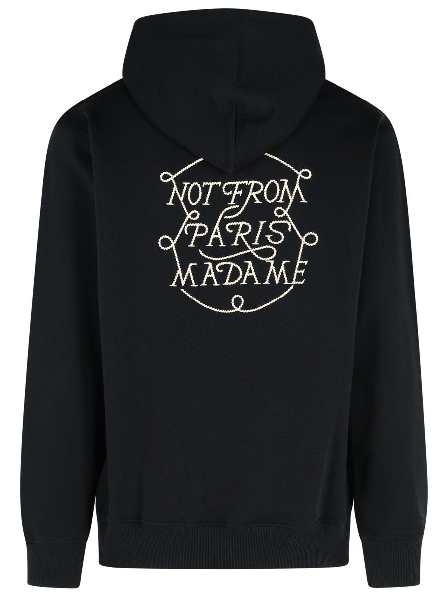 Drôle De Monsieur Kapuzenpullover aus schwarzer Baumwolle
