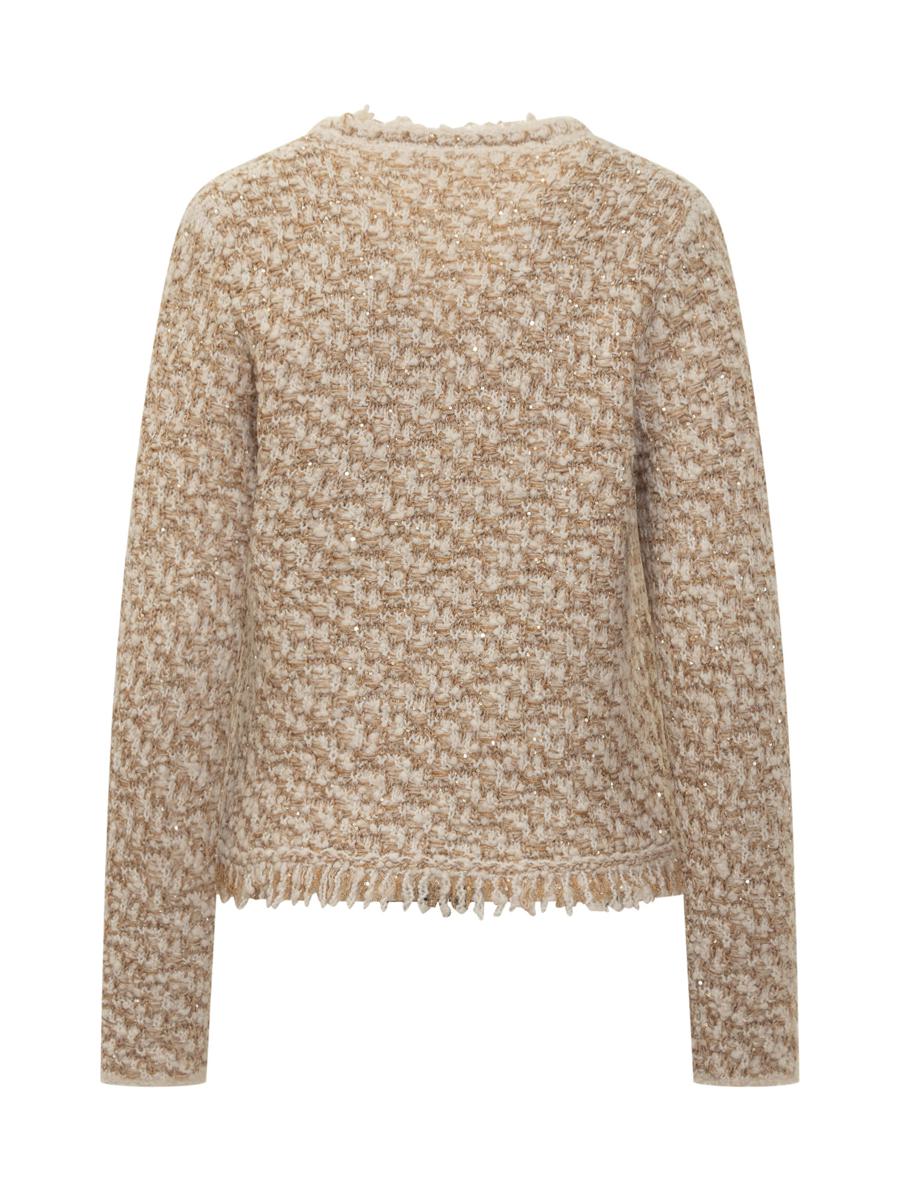 Fabiana Filippi Beige Bouclé-Jacke mit Fransen von Fabiana Filippi