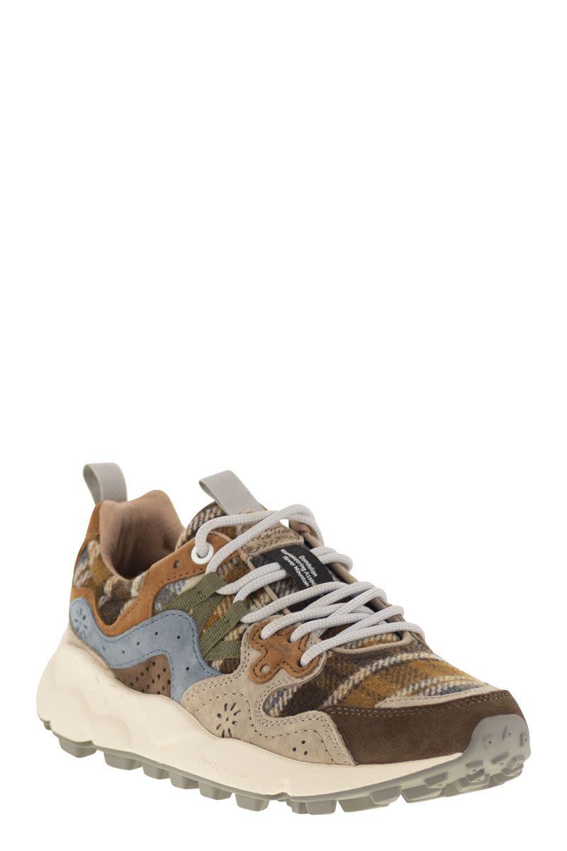 Flower Mountain Yamano 3 – Sneakers aus Wildleder und Wolle