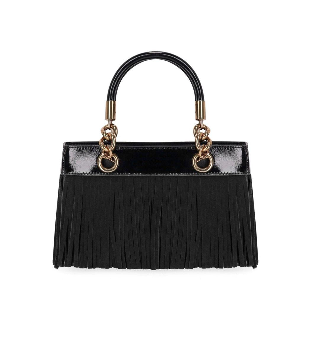 Kurt Geiger London – Kensington – Schwarze Handtasche mit Fransen