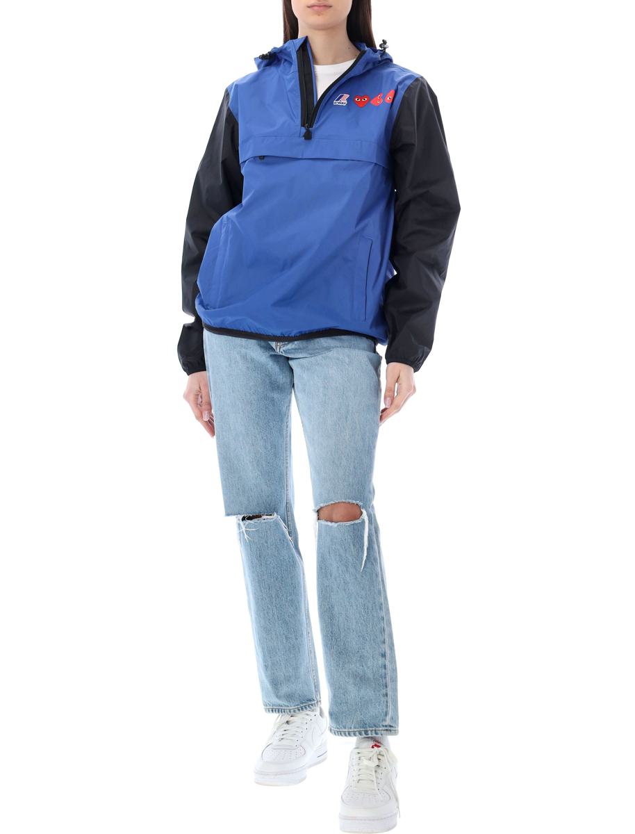 Comme Des Garçons Play – Zweifarbige, wasserdichte Kapuzenjacke