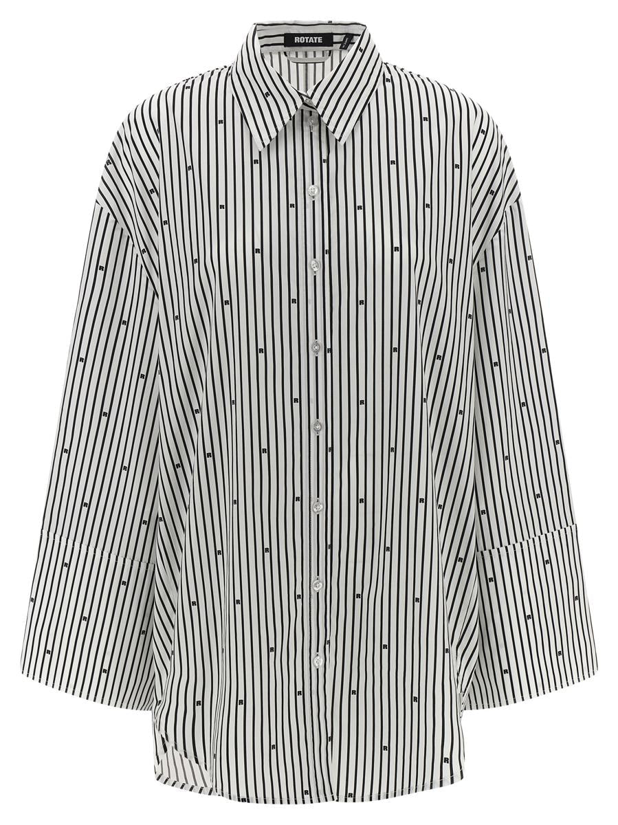 Rotate Birger Christensen – Oversize-Popeline-Hemd mit Streifen