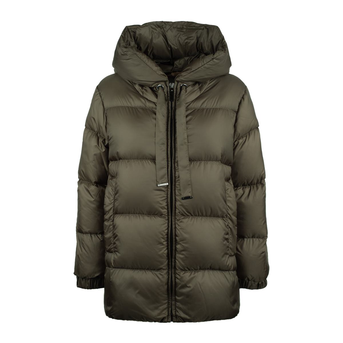 Max Mara Khakigrüne Anti-Tropf-Canvas-Daunenjacke