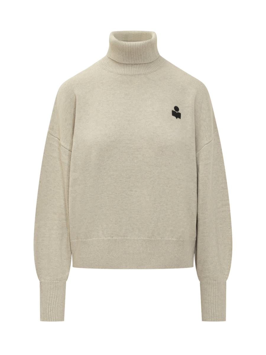 Isabel Marant Étoile Rollkragenpullover aus Wolle mit Logo Schwarz Marant Étoile
