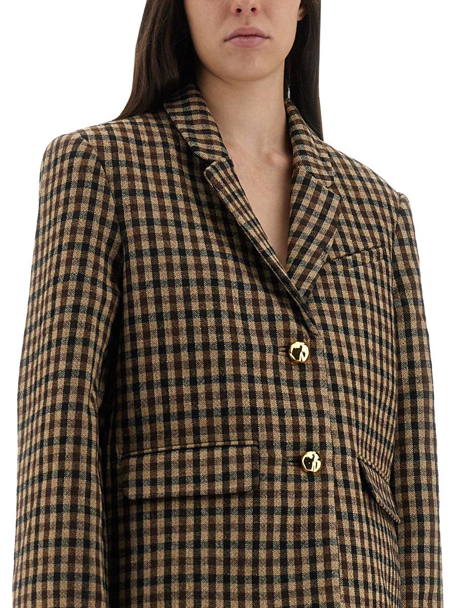 Ganni – Karierter Wollblazer
