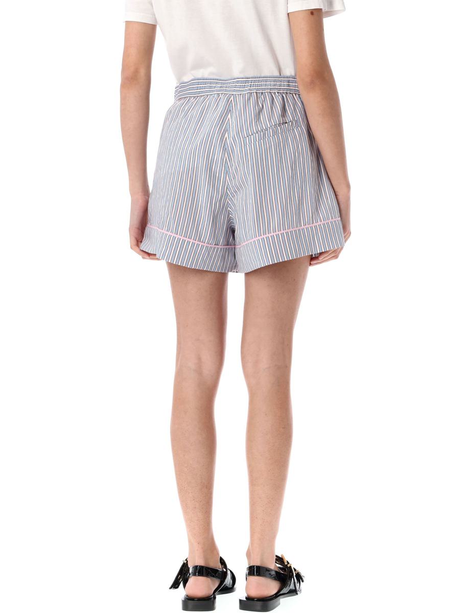 Ganni – Elastische Shorts mit Bonbonstreifen