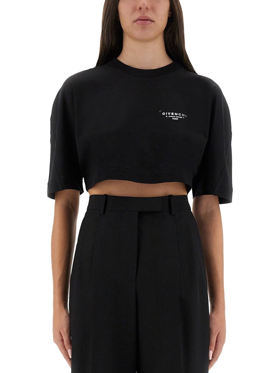 Givenchy – Kurzes T-Shirt mit Logo-Print