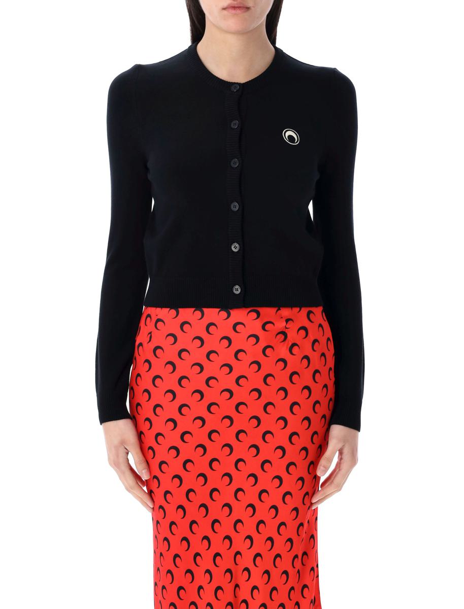 Marine Serre – Strickjacke mit Mond-Logo