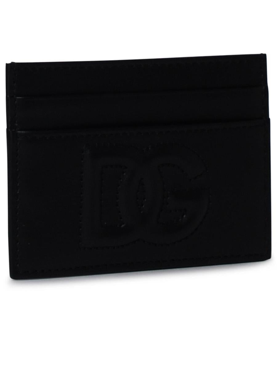 Dolce & Gabbana Kartenetui aus schwarzem Leder