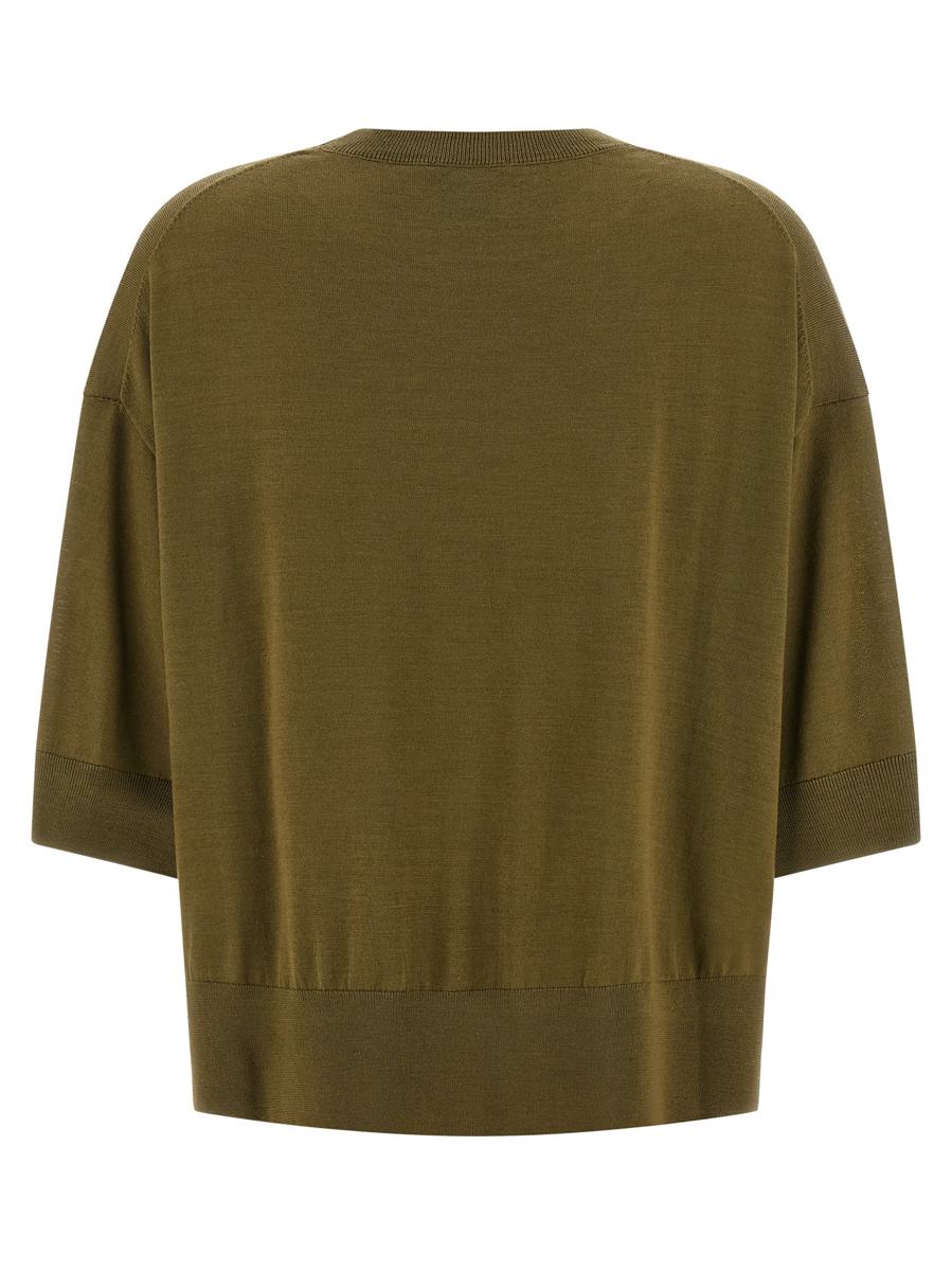 Kurzer Wollpullover in Nude