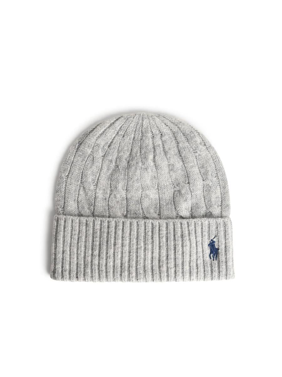Polo Ralph Lauren – Graue Beanie aus Wollmischung