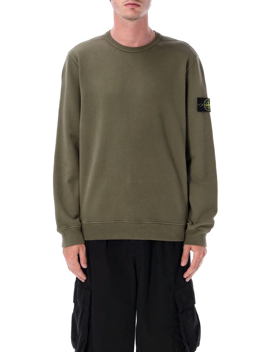 Stone Island Sweatshirt aus gebürsteter Bio-Baumwolle