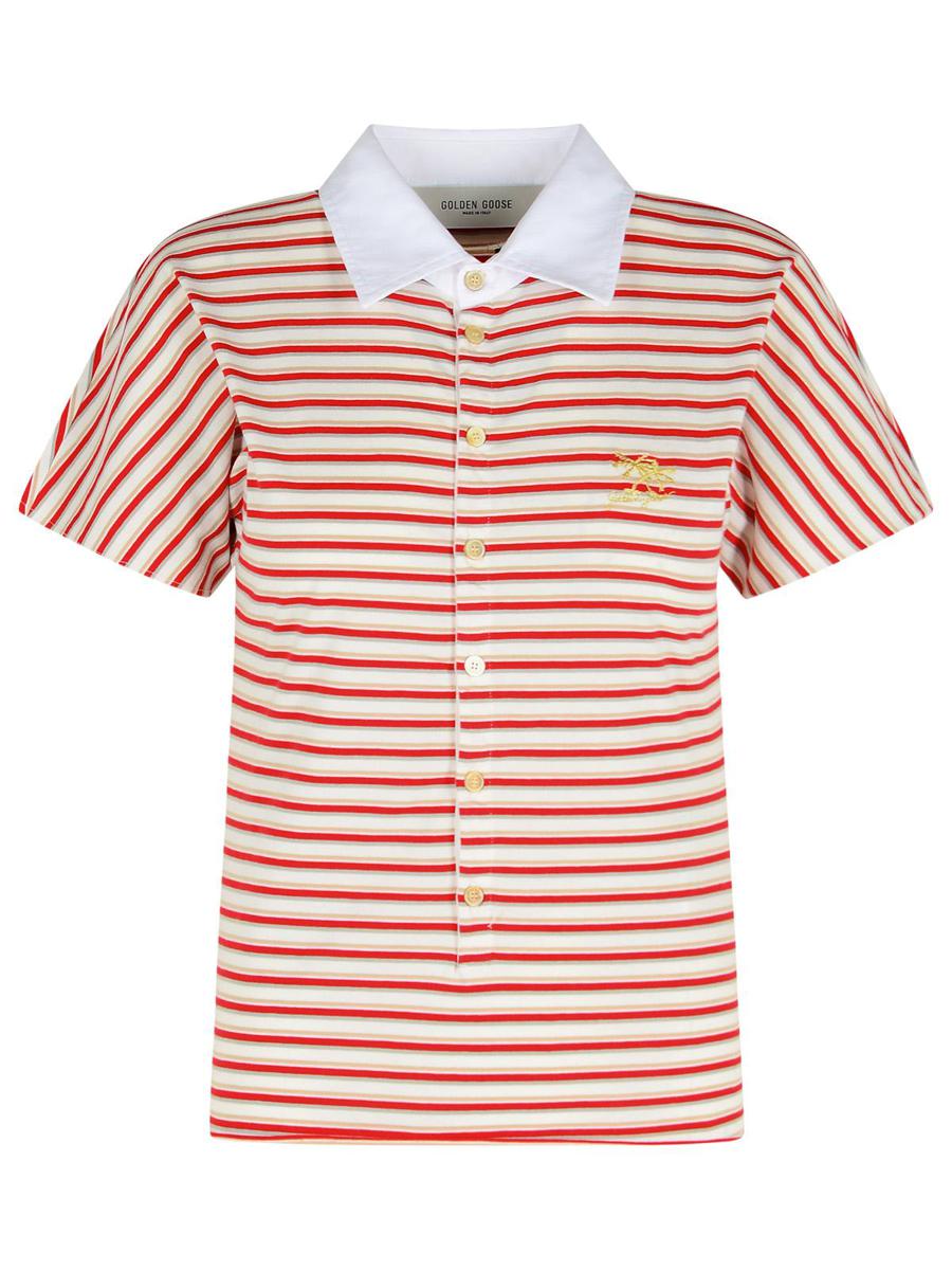 Rotes Poloshirt aus Baumwolle von Golden Goose