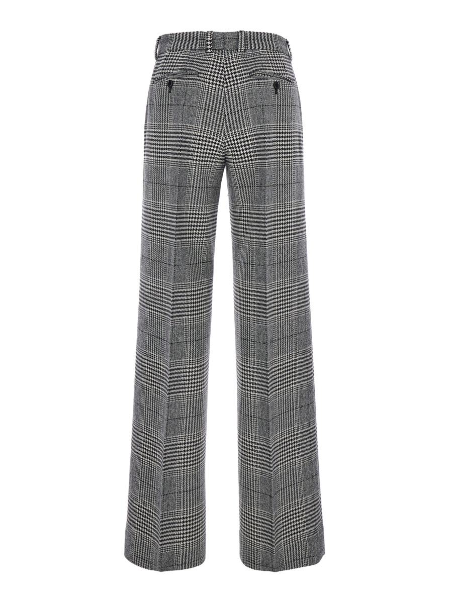 Graue Schlaghose mit hoher Taille aus Wolle und Kaschmir für Damen