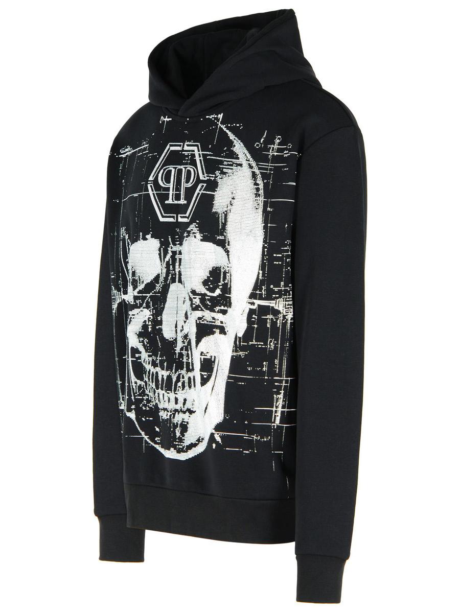 Philipp Plein Schwarzes Sweatshirt aus Baumwollmischung